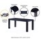Manhattan Comfort Rectangle Dining Set of 9 W/ Hamlet Chairs, 70.86 in L, American Solid Ash Wood, Black 8-DT02DCCA03-BK - alternate 4